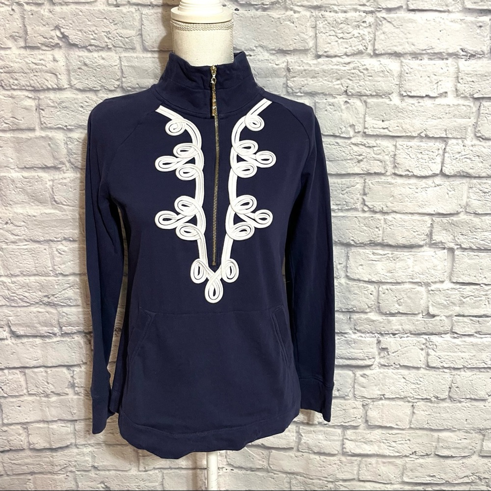 Lilly Pulitzer True Navy White Skipper Popover - Picture 2 of 12